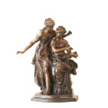 Weibliche Figur Bronze Skulptur Buch Schwestern Indoor Messing Statue TPE-922